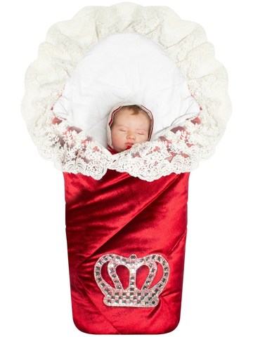 Теплый красный конверт-одеяло на выписку "Императорский"