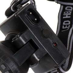 Фонарь налоб, встр акк, Ultraflash, LED5368, зар от сет220В, зар отUSB, пластик, чер, 1Вт LED+1,5Вт
