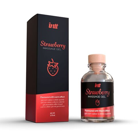 Массажный гель с ароматом клубники Strawberry - 30 мл. - INTT MG0007