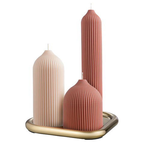 Подсвечник треугольный с титановым покрытием Tkano Edge 21х17см