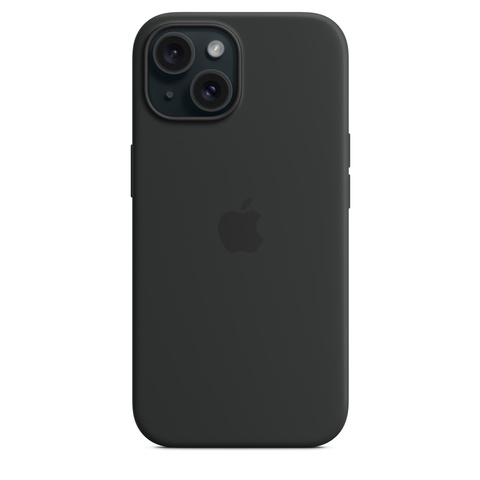 Чехол Apple iPhone 15 Silicone Case MagSafe Black силиконовый черного цвета