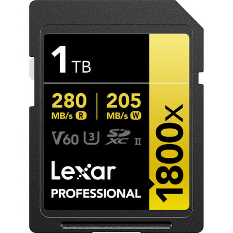 Карта памяти Lexar 1TB Professional 1800x UHS-II SDXC GOLD 280/205 MB/s