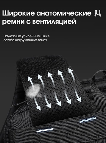 Картинка рюкзак городской Ozuko 9842 Black - 8