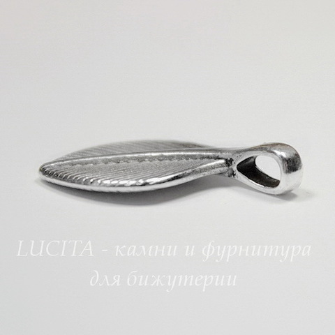 Подвеска "Листик" 28х16 мм (цвет - античное серебро)