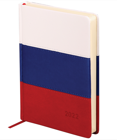 Ежедневник датированный Триколор, кож.зам, А5,с гербом. 2022, 160 листов