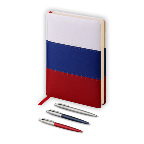 Подарочный набор: Parker Jotter - шариковая ручка + ручка гелевая + карандаш + ежедневник, триколор