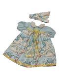 Платье с воротничком - Голубой	единорог. Одежда для кукол, пупсов и мягких игрушек.