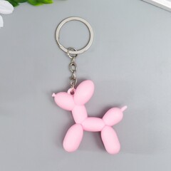 Брелок резиновый, Собачка, Розовый, 5*5,5 см, 1 шт.