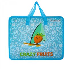 
          Папка с ручками 1 отделение, А4 265х335х90мм, Alingar, пластик, ручки тесьма, дизайн с двух сторон, молния сверху, "Crazy фрукты"