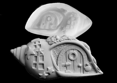 Силиконовый молд № 418 Домик ракушка № 1 серия домики для гномов и фей)