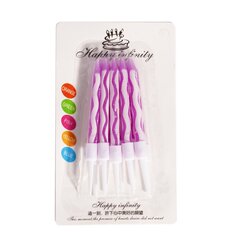 Набор свечей для торта Alingar, 7,5 см, 10 шт., с подставками. "Неон", фиолетовый