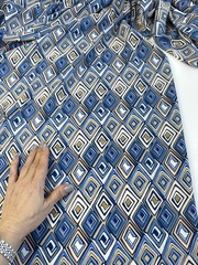 Вискоза штапель Синий ромб