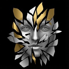 Силиконовый молд Лицо в осколках № 553