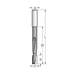 Фреза спиральная паз под замок без стружколома Z2 D16 B80x20 L130 DIMAR WPW DT16012P