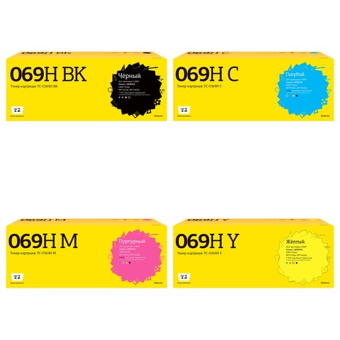 Комплект картриджей T2 TC-C069H для Canon i-SENSYS LBP673Cdw, MF752Cdw, MF754Cdw — 4 цвета