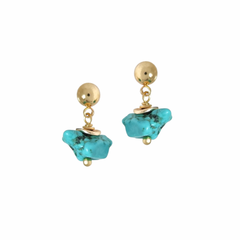 Серьги гвоздики с бирюзой