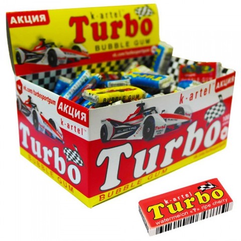 Жевательная резинка Turbo 10х4.5 гр