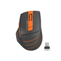 Мышь компьютерная A4 Fstyler FG30, беспроводная, 2000dpi, серый/оранжевый