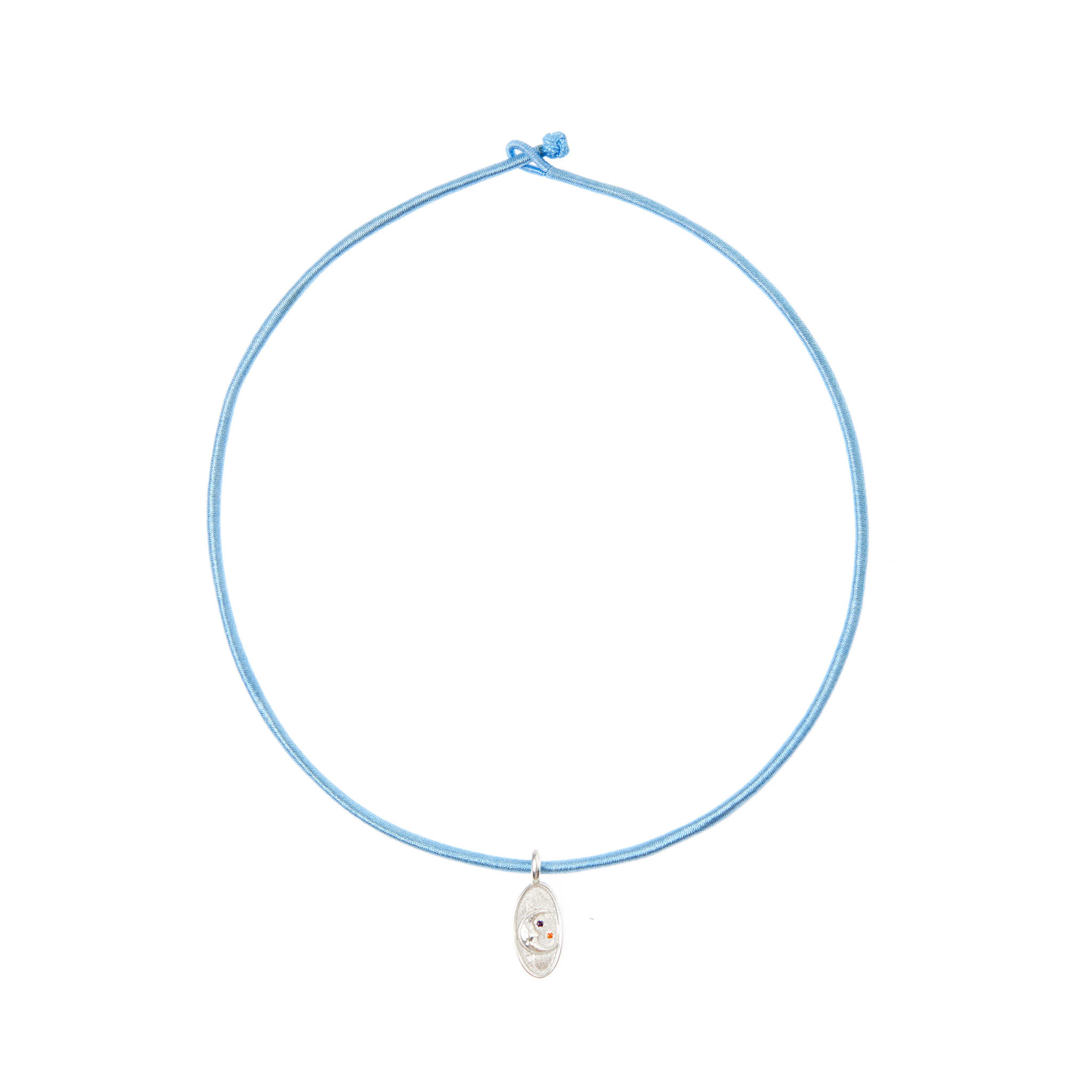 HERMINA ATHENS Колье Sky Oval Blue Rope Necklace hermina athens браслет mini kressida blue bracelet