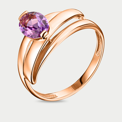 Кольцо женское из розового золота 585 пробы с аметистом (арт. 023511-1340)