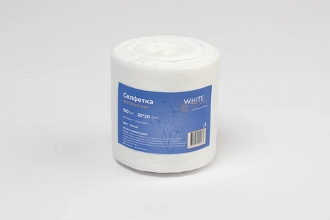 White Line Салфетка 20*20 рулон белый,100шт