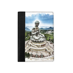 Ежедневник комбинированный с обработанными краями "Статуя Будды", черный белая вставка
