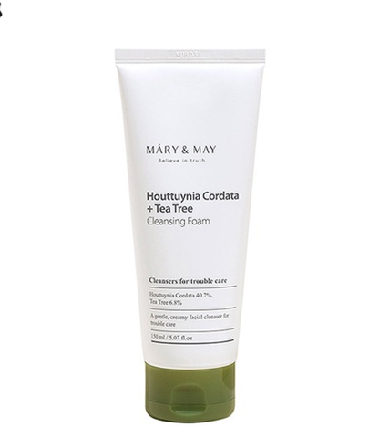 Mary&May Пенка для умывания с хауттюйнией и чайным деревом Houttuynia Cordata + Tea Tree Cleansing Foam 150 мл