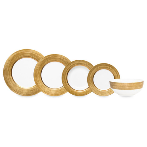 Сервиз столовый 20 предметов на 6 персон Narumi Золотой дуэт