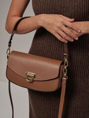 Сумка кожаная на плечо Azaro 31049 светлый орех