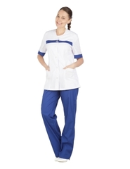 Костюм "Анюта-Ю" белый с васильковой отделкой