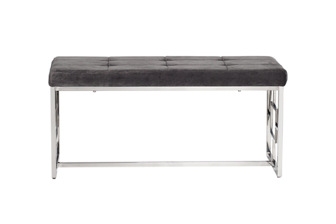 Банкетка велюровая 46x45x99см Garda Decor серая на стальных опорах