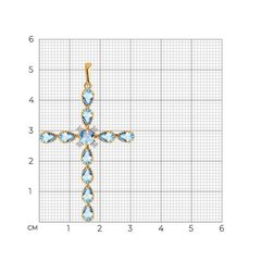 732130 - Подвеска-крест из золота с топазами и фианитами