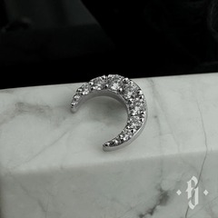 Накрутка "Shine Moon" - Белое золото - White CZ