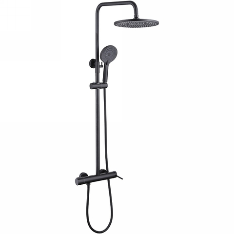 Душевая стойка ABBER Emotion AF8816B с изливом, черная матовая