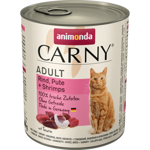 Animonda Carny Adult консервы с говядиной, индейкой и креветками для взрослых кошек 800г