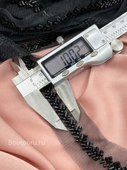 Тесьма черная бисер на сетке 1 см