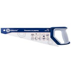 Ножовка по дереву КОБАЛЬТ 450 мм, шаг 3,5 мм/ 7 TPI, закаленный зуб, 3D-заточка, двухкомпонентная рукоятка, чистый рез (Арт. 246-128)