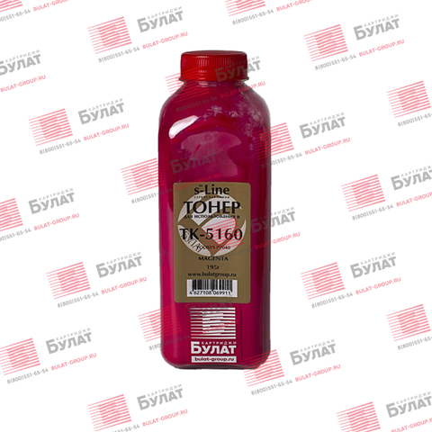Тонер БУЛАТ s-Line TK-5160 для Kyocera ECOSYS P7040 (Пурпурный, банка 195 г)