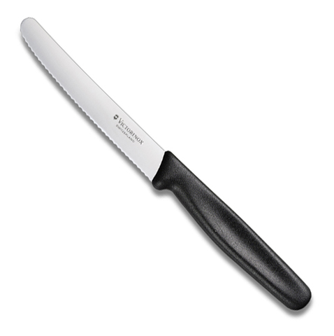 Нож Victorinox для томатов и колбасок, лезвие 11 см, черный