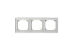 Рамка Трехместная Стекло Белое Матовое (Универсальный Монтаж) LIREGUS EPSILON