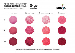 S-gel 15 бордо, краситель концентрат универсальный пищевой 20мл