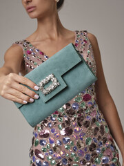 Клатч замшевый минт