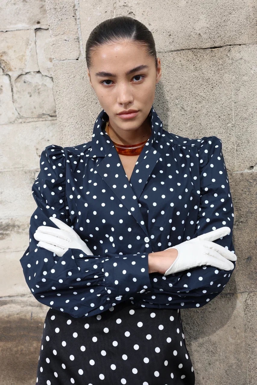 Двубортная блуза Prime, Синяя