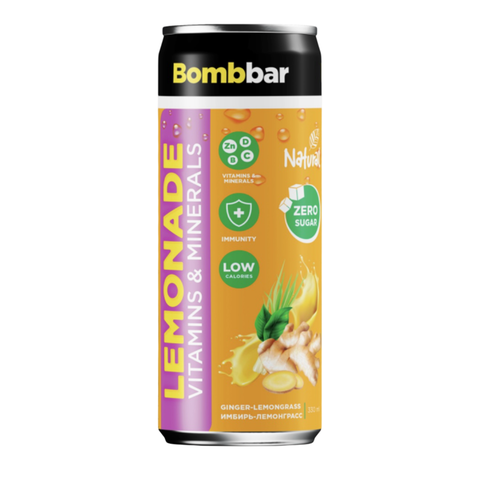 Напиток Бомббар безалк тонизир Имбиря и Лемограсса газ.330л