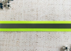 Лента-стропа светоотражающая, ш. 25х10 мм, 380cpl, салатовый неон