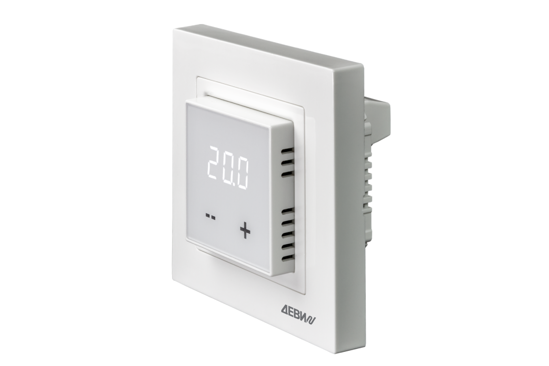 Терморегулятор ДЕВИ Room (+5°C - +40°C), с датчиком пола, 16А, белый