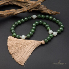 Чётки православные из зелёного нефрита. 30 бусин.