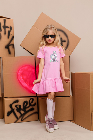 040_БК25 Платье для девочки, розовый