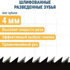 Пилки для лобзика по дереву, ДСП ПРАКТИКА тип T144DP 100 х 75 мм, грубый рез, HCS (2шт.) (034-526)