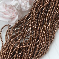 Гематин гематит, граненый шарик, 3 мм, шоколад, 1 нить, ГМ092